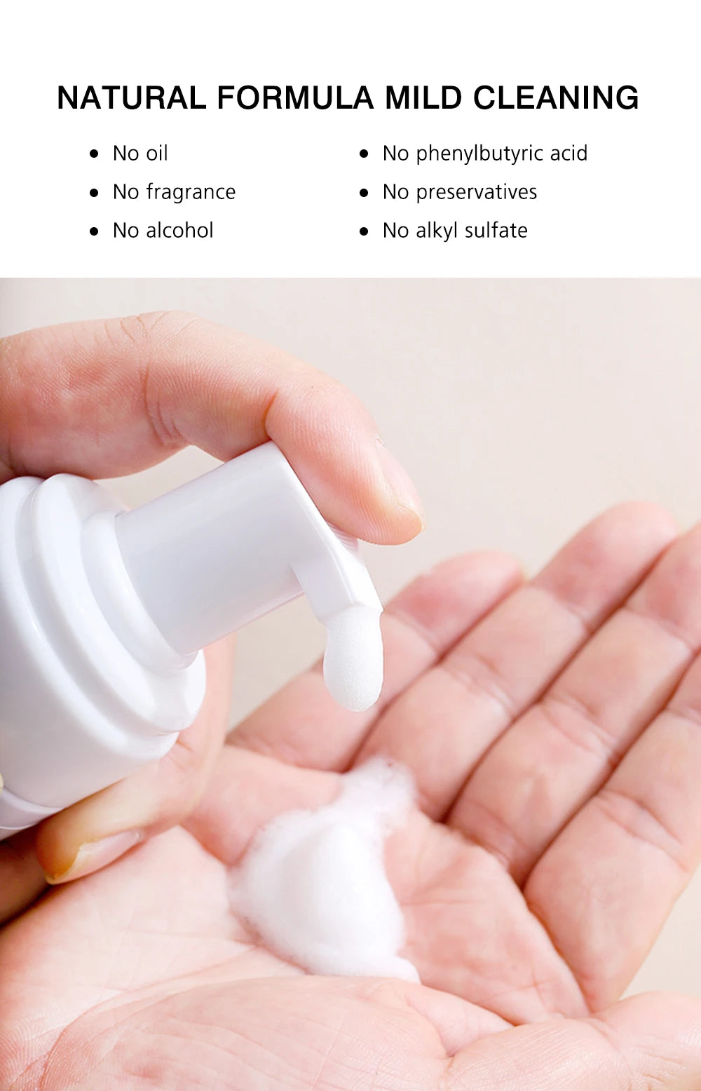 Natuhana 60ml Eyelash Extension Shampoo Mousse – Lash Cleaning Foam for False Eyelashes, Gentle & Non-Irritating Makeup Tool