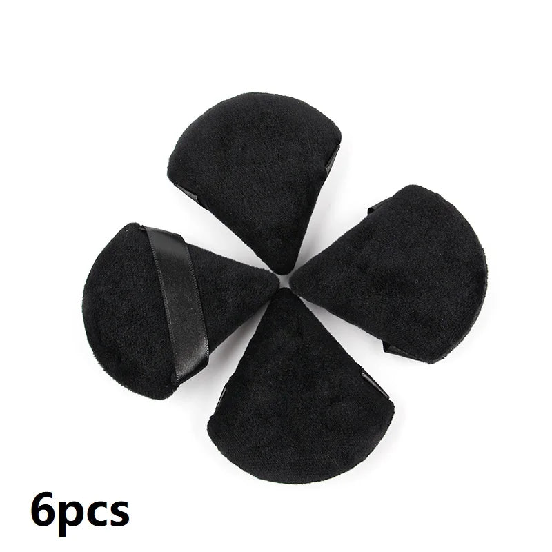 SHIDISHANGPIN Triangle Velvet Powder Puff – Reusable Face Cosmetic Sponge, Mini Cotton Makeup Puff for Foundation, Eyeshadow, and Beauty Tools (1/2/3/6pcs)