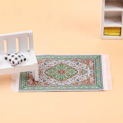 1:12 Scale Turkish Style Miniature Dollhouse Carpet – Floor Covering for Playing House & Doll Accessories