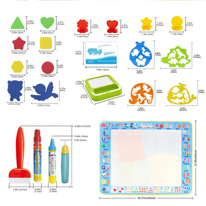 100x80CM Magic Water Drawing Mat – Reusable Doodle Board Montessori Educational Toy for Kids