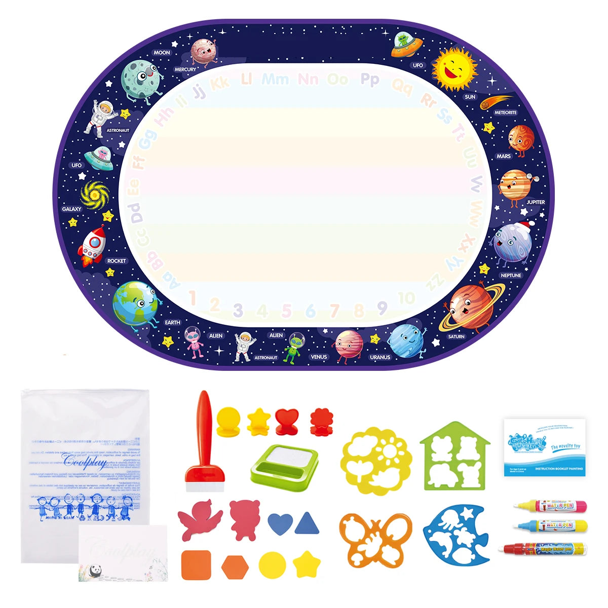 100x80CM Magic Water Drawing Mat – Reusable Doodle Board Montessori Educational Toy for Kids