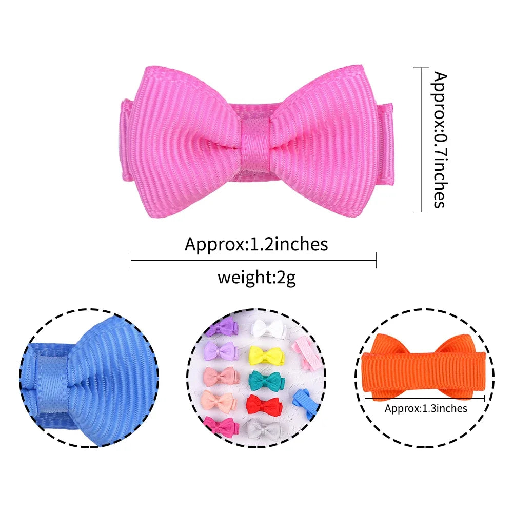 1.2 Inches Mini Hair Bows With Clip – Solid Colors Hairgrips for Kids & Baby Girl