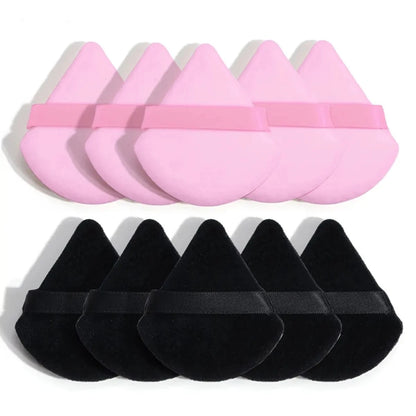 10-Piece Triangle Powder Puff Set – Wet & Dry Cosmetic Sponges for Loose Powder & Foundation