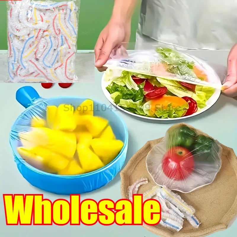 Colorful Disposable & Reusable Food Covers – Elastic Plastic Wrap for Bowls, Fruit & Food Storage
